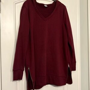 Old Navy Maroon V-Neck Hoodie